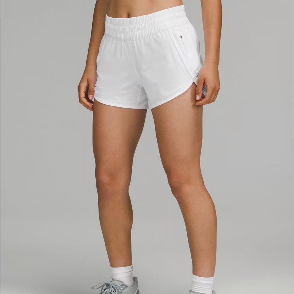 Lululemon Athletica White Athletic Shorts 4 inch